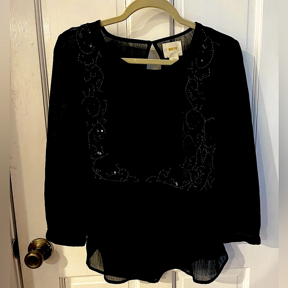 Maeve Embroidered Quarter Sleeve Blouse